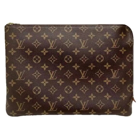 Louis Vuitton Handbags - LOUIS VUITTON Monogram Poche Duchemin Brown Clutch 499-031325